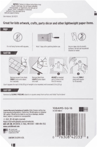 Scotch® Removable Mounting Square Adhesives Perspective: back
