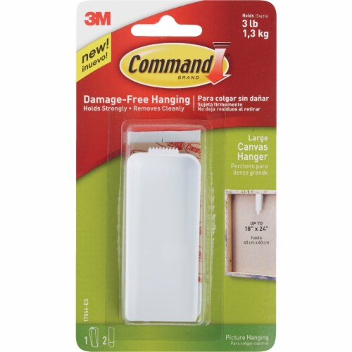 Command™ Large Canvas Hanger, 1 Hook, 2 Strips Perspective: back