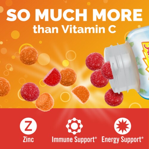 Emergen-C Adult Vitamin Immune Support Gummies, Orange, Tangerine and Raspberry Perspective: back