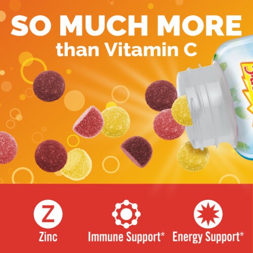 Emergen-C Adult Vitamin Immune Support Gummies, Strawberry, Lemon and Blueberry Perspective: back