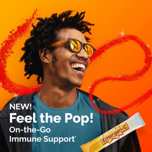 Emergen-C Strawberry Burst Crystals On-the-Go Immune Support Supplement Perspective: back