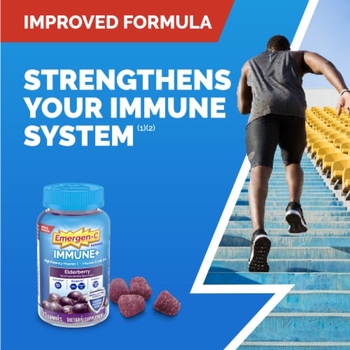 Emergen-C Immune+ Triple Action Elderberry Immune Support Gummies Perspective: back