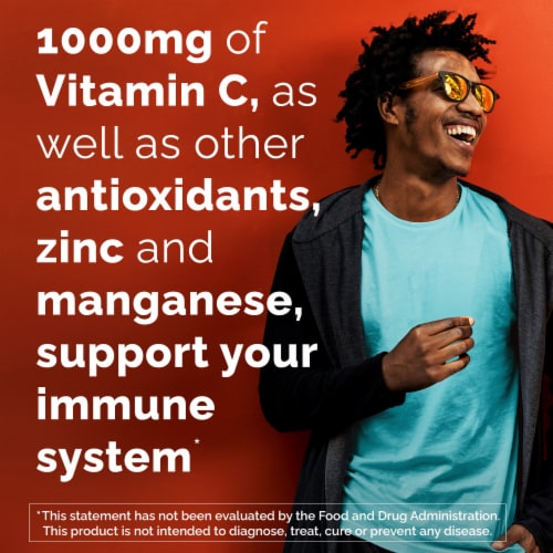 Emergen-C Zero Sugar Adult Gummies for Daily Immune Support Orange Strawberry and Raspberry Perspective: back