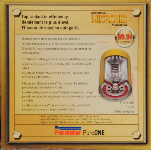 Purolator PureONE Oil Filter PL14670 Perspective: back