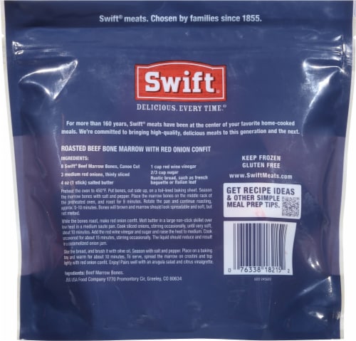 Swift® Beef Canoe Cut Marrow Bones Perspective: back