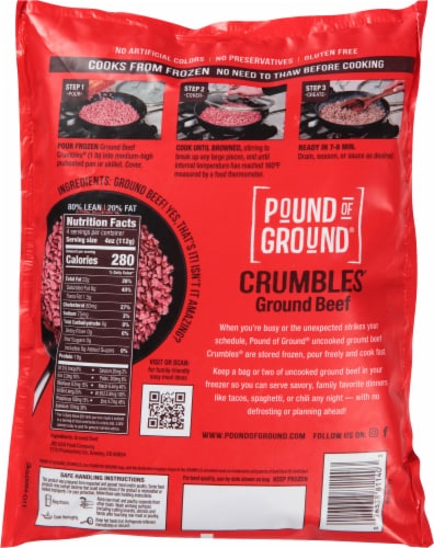 Pound of Ground® Crumbles® 80%/20% Ground Beef Perspective: back