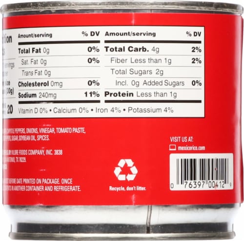 La Costena Chipotle Peppers in Adobo Sauce Perspective: back