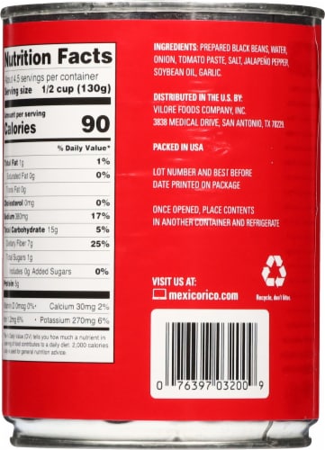 La Costena® Whole Black Beans Perspective: back