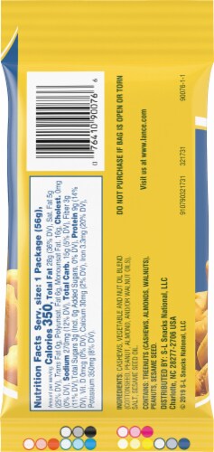 Lance® Premium Whole Cashews Perspective: back