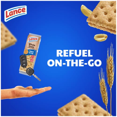 Lance Sandwich Crackers Made With Whole Grain Crackers Peanut Butter Perspective: back