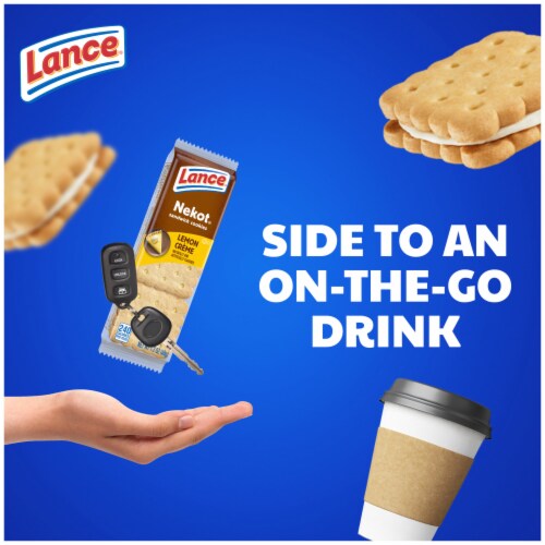 Lance Sandwich Cookies Nekot Lemon Creme 8 Individually Wrapped Packs Perspective: back