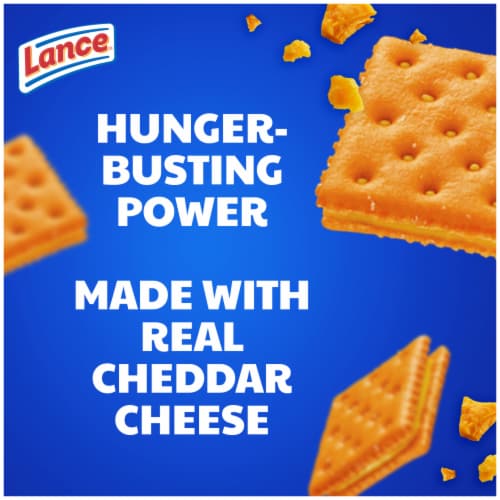 Lance Sandwich Crackers ToastChee Cheddar 10 Individually Wrapped Packs Perspective: back