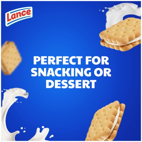 Lance Sandwich Cookies Nekot Vanilla Creme 10 Individually Wrapped Packs Perspective: back