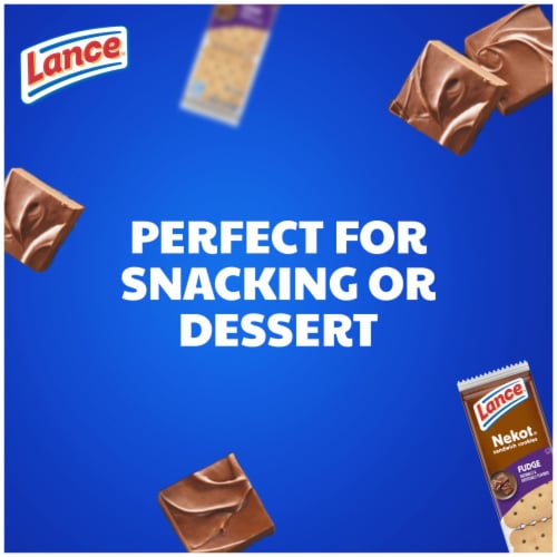 Lance Sandwich Cookies Nekot Fudge 10 Individually Wrapped Packs Perspective: back