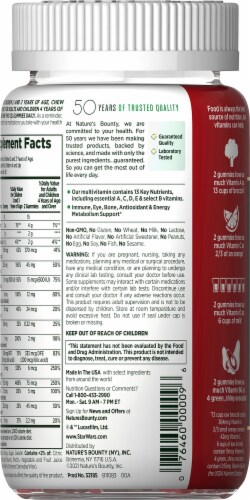 Nature's Bounty Kids Star Wars Multivitamin Gummies Perspective: back