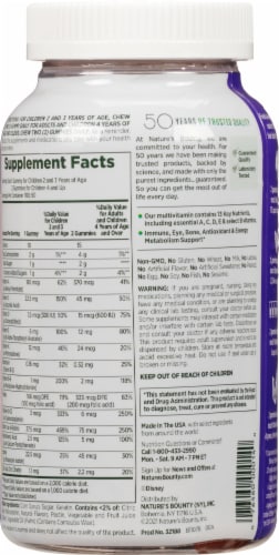 Nature's Bounty Kids Princess Multivitamin Gummies Perspective: back