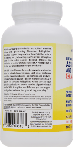 American Health Chewable Acidophilus Perspective: back