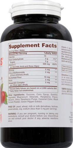 American Health Super Acerola Plus Chewable Wafers Perspective: back