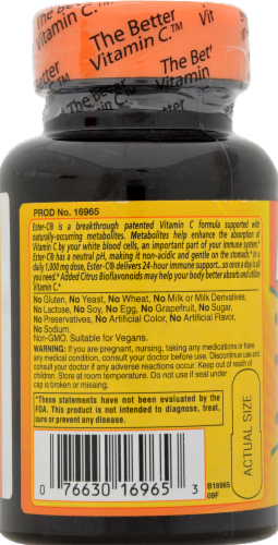 American Health Ester-C 500 mg with Citrus Bioflavonoids Vegetarian Supplement Perspective: back