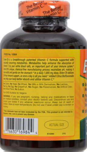 American Health Ester-C 1000 mg with Citrus Bioflavonoids Vegetarian Supplement Perspective: back