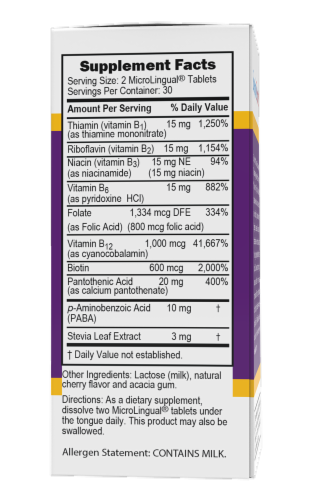 Superior Source Women's B Complex Instant Dissolve Tablets 60 Count Perspective: back