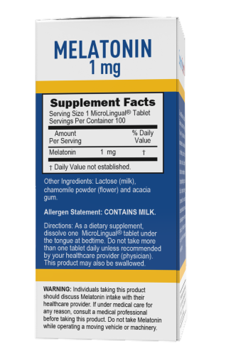 Superior Source Melatonin Instant Dissolve Tablets Perspective: back