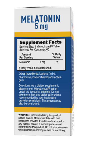 Superior Source Melatonin Dissolving Tablets 5mg Perspective: back