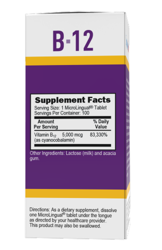 Superior Source No Shot B-12 Tablets 5000mcg Perspective: back