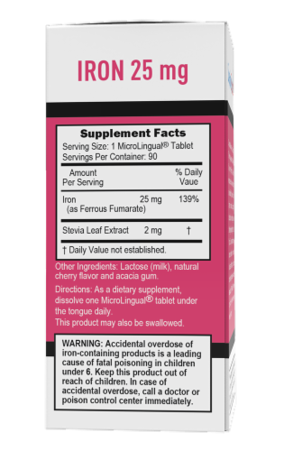 Superior Source Just Women Iron Tablets Perspective: back