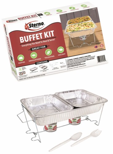 Sterno Buffet Kit - Silver Perspective: back