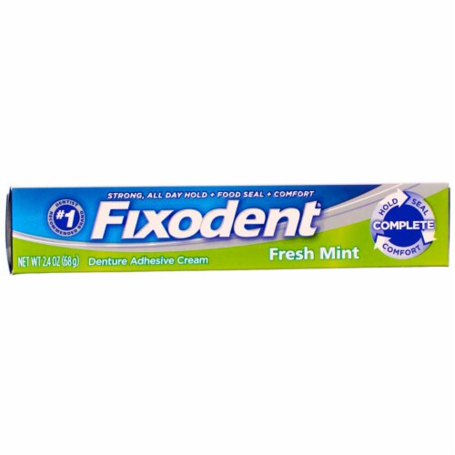 Fixodent Fresh Mint Denture Adhesive Cream Perspective: back