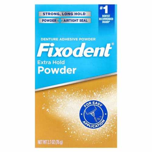 Fixodent Denture Adhesive Powder Extra Hold Perspective: back