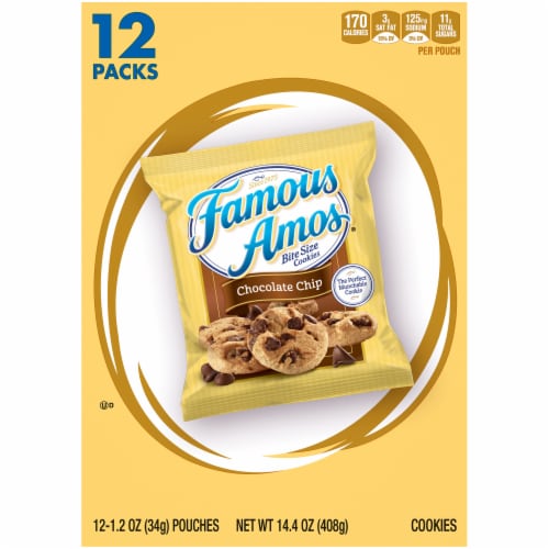 Famous Amos® Chocolate Chip Bite Size Cookies Perspective: back