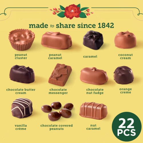 WHITMAN'S SAMPLER Assorted Milk & Dark Chocolate Gift Box, 10 oz Perspective: back