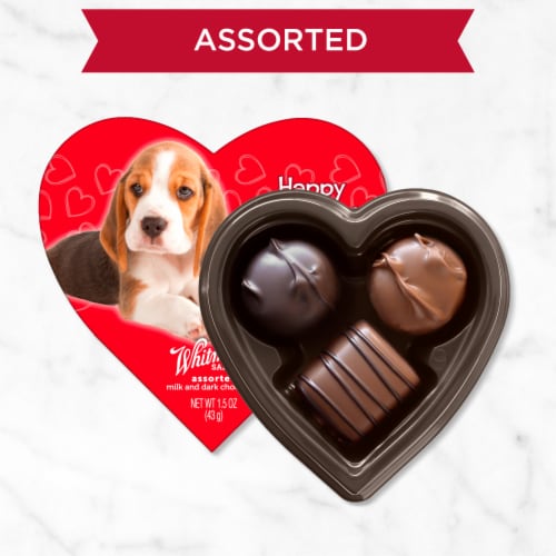 WHITMAN'S SAMPLER Valentine's Day Animal Friends Assorted Milk & Dark Chocolate Heart Gift Box Perspective: back