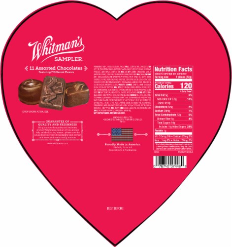 Whitman's Sampler Assorted Chocolates Sports Heart Box Perspective: back