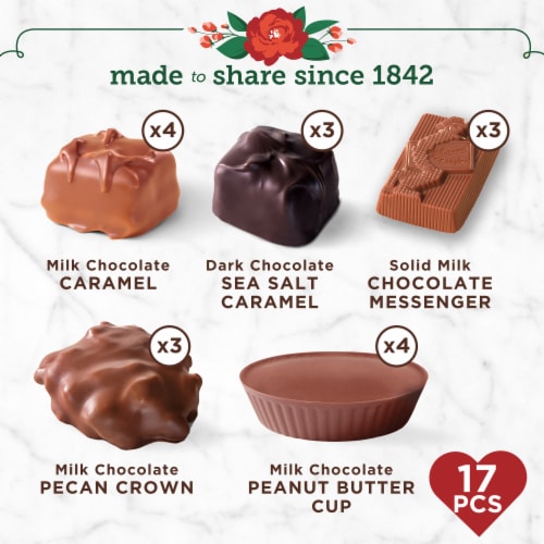 WHITMAN'S Sharing Heart Assorted Milk & Dark Chocolate Candy Gift Box Perspective: back