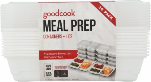 GoodCook® Meal Prep Food Storage Containers - White/Clear Perspective: back