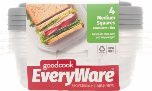 GoodCook® EveryWare™ Medium Square Container Set Perspective: back