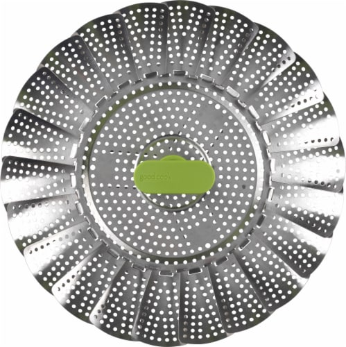 GoodCook® Touch® Steamer Basket - Chrome/Green Perspective: back