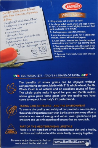 Barlla Whole Grain Elbows Pasta Perspective: back