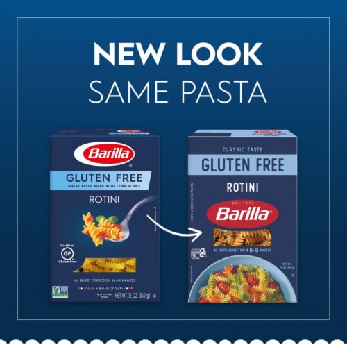 Barilla Gluten Free Rotini Corn & Rice Based Non-GMO Verified Pasta Perspective: back