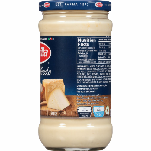 Barilla Pasta Sauce Creamy Garlic Alfredo Perspective: back