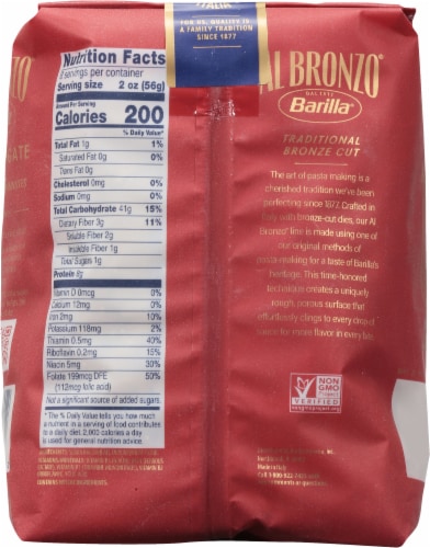 Barilla Al Bronzo Penne Rigate Pasta Perspective: back