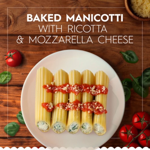 Barilla Manicotti Pasta, Quality Non-GMO and Kosher Certified Pasta Perspective: back