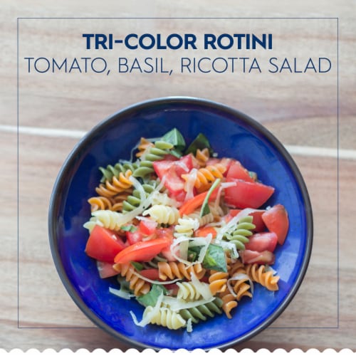 Barilla Blue Box Tri-Color Rotini Non-GMO Certified & Kosher Pasta Perspective: back