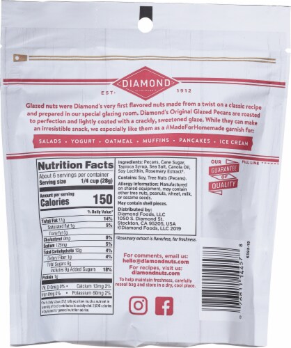 Diamond Original Glazed Pecans Perspective: back
