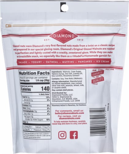 Diamond® Original Glazed Walnuts Perspective: back