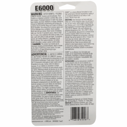 Eclectic E6000 Adhesive 1oz Card Clear Perspective: back