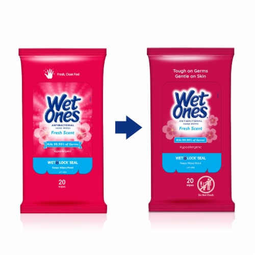 Wet Ones® Antibacterial Fresh Scent Hand Wipes 80 ct Pack, Cleaning Wipes